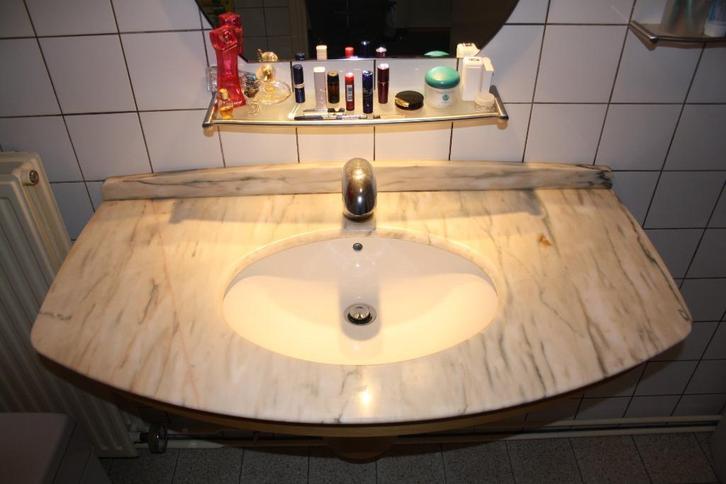 Marmeren wastafel, Huis en Inrichting, Badkamer | Badkamermeubels, Zo goed als nieuw, Wasbak of Wastafel, Minder dan 100 cm, 50 tot 100 cm