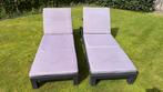 Wicker Ligbedden met kussens, Tuin en Terras, Ophalen of Verzenden, Zo goed als nieuw, Wicker, Verstelbaar