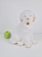 Vintage wit Goud keramiek Sint Bernard hond Regency ‘70  Dog, Verzamelen, Beelden en Beeldjes, Gebruikt, Ophalen of Verzenden