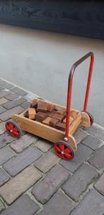 loopwagen met blokken vintage, Ophalen, Gebruikt, Duw- of Trekspeelgoed