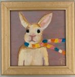 Konijntje met sjaal in lijst, Antiek en Kunst, Ophalen of Verzenden