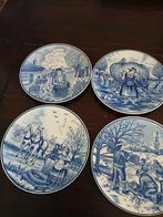 Delfts Blauw Wandborden - Set van 4, Antiek en Kunst, Ophalen of Verzenden