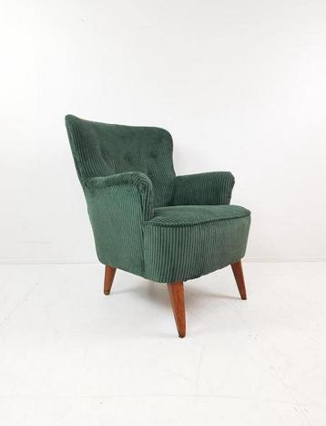Artifort fauteuil groene ribstof | donkergroen Theo Ruth beschikbaar voor biedingen