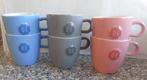 6 bekers mok DE Grijs Blauw Roze Douwe Egberts met oor NIEUW, Huis en Inrichting, Keuken | Servies, Keramiek, Nieuw, Ophalen of Verzenden