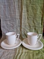 Recamier Royal Creamware 2x kop en schotel, Antiek en Kunst, Antiek | Servies los, Ophalen of Verzenden
