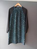DEPT jurk, groene panterprint met lange zwarte mouwen, Zwart, Ophalen of Verzenden, Zo goed als nieuw, Maat 34 (XS) of kleiner