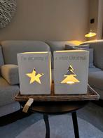 Riviera Maison, mooie stenen windlichten/kerst/met dienblad, Ophalen of Verzenden, Zo goed als nieuw, Overige materialen, Minder dan 25 cm