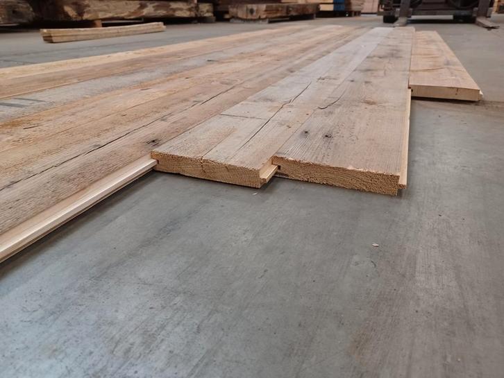 Sloophout  planken  wandbekleding  lambrisering, Doe-het-zelf en Verbouw, Hout en Planken, Gebruikt, Plank, 300 cm of meer, Minder dan 25 mm