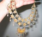 Sheesha ketting India spiegeltjes halve maan, Verzenden, Overige materialen, Ketting, Verguld