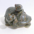 Verliefd koppeltje schildpadden - glazuur aardewerk [543], Antiek en Kunst, Ophalen of Verzenden