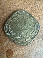 India 2 Annas 1943 - Zeldzame Munt, Ophalen, Zuid-Azië, Losse munt