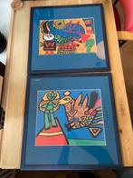 Twee ingelijste Cobra drukken, Corneille, 51 breed, Ophalen of Verzenden