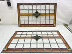 Gebrandschilderde glas in lood panelen, voorzet ramen,, Antiek en Kunst, Ophalen