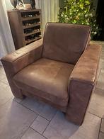 Bruine leren fauteuil - comfortabel en stijlvol, Huis en Inrichting, Fauteuils, Ophalen, Gebruikt, Leer, 75 tot 100 cm