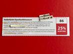 Bon 86 Nederlands Openluchtmuseum 25% korting, Drie personen of meer, Kortingskaart