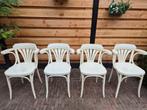5 leuke witte Thonet café stoeltjes, Huis en Inrichting, Stoelen, Gebruikt, Wit, Café Bistro, Ophalen of Verzenden