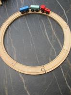 Houten treinbaan + trein - hout rails / treintje (nr5), Kinderen en Baby's, Speelgoed | Houten speelgoed, Ophalen of Verzenden