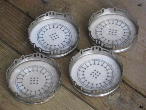 Villeroy & Boch Jugendstil Onderzetters Tinnen Rand 4x, Huis en Inrichting, Keuken | Servies, Overige stijlen, Porselein, Ophalen