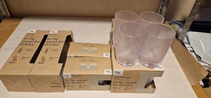 Ah moods buitenservies buiten servies glazen en karaffen, Huis en Inrichting, Keuken | Servies, Nieuw, Glas of Glazen, Effen, Overige materialen