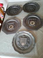 5 tinnen wandborden, Antiek en Kunst, Ophalen of Verzenden