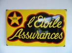 EMAILLE RECLAMEBORD"L'ETOILE ASSURANCES"UIT 1959, Ophalen of Verzenden, Zo goed als nieuw, Reclamebord