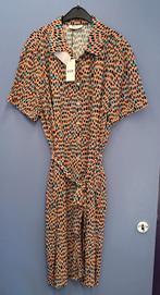 Anna van Toor nieuwe jurk bruin + blauw zw stippen XS 46903