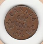 Canada, 1 cent 1922, Postzegels en Munten, Munten | Amerika, Ophalen of Verzenden, Losse munt, Noord-Amerika