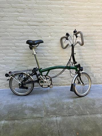 Brompton xxl vouwfiets 6 versn groen met voortas beschikbaar voor biedingen