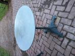 Tuintafel, bijzettafeltje, gietijzer poot ,zinken blad, Ophalen, Zo goed als nieuw, Rond, Metaal
