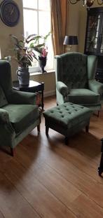 Landelijke oorfauteuil Riviera Velvet Fauteuil forrest GROEN, Huis en Inrichting, Fauteuils, Ophalen, Nieuw, Stof