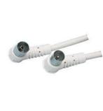 COAX Kabel met Haakse Pluggen Male - Female 300 cm Kleur Wit, Ophalen of Verzenden, Gebruikt, Minder dan 2 meter, Coaxiale kabel