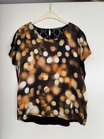 Farah & Coco top maat L, zwart met goudkleurige print, Ophalen of Verzenden, Zo goed als nieuw, Zwart, Zonder mouw