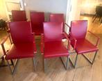 KFF leren eetkamerstoelen 6 stuks, Huis en Inrichting, Ophalen, Zo goed als nieuw, Leer, Vijf, Zes of meer stoelen