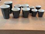 Mooie grijze Mirabeau Hema Koffiekopjes - 10 stuks, Gebruikt, Ophalen of Verzenden, Overige stijlen, Kop(pen) en/of Schotel(s)