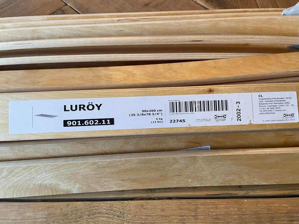 Luröy lattenbodem 90x200 IKEA, Ophalen, 90 cm, Eenpersoons, Zo goed als nieuw