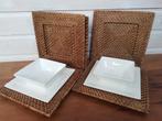 Rotan onderborden vierkant 6 stuks, Ophalen of Verzenden, Zo goed als nieuw, Vierkant, Riet