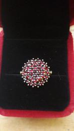 antieke zilveren ring met Boheemse granaten, Sieraden, Tassen en Uiterlijk, Antieke sieraden, Ophalen of Verzenden, Zilver, Ring