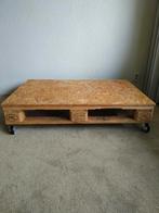 Pallet salontafel op wieltjes - Stoer en Uniek!, Huis en Inrichting, Tafels | Salontafels, Ophalen, 100 tot 150 cm, 50 tot 100 cm