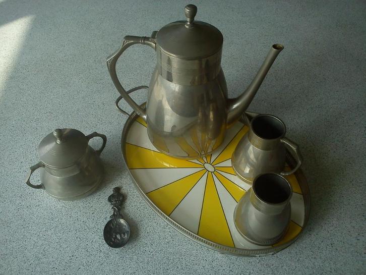 Tinnen theeservies, Antiek en Kunst, Antiek | Tin, Ophalen of Verzenden