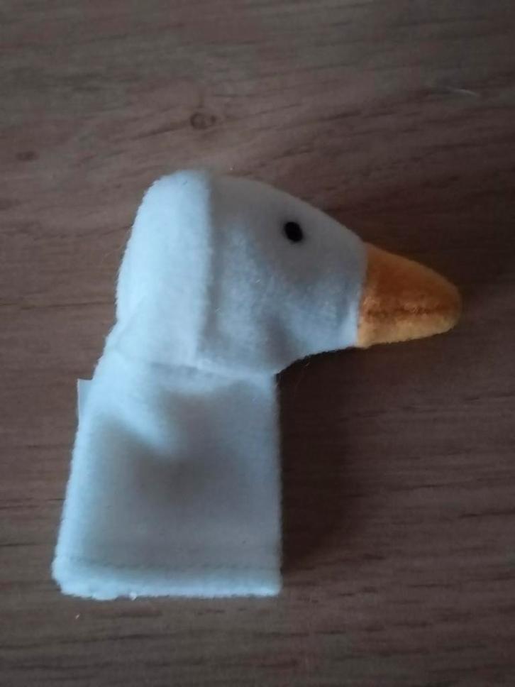 WITTE EEND*GANS*VINGERPOPPETJE, Kinderen en Baby's, Speelgoed | Overig, Zo goed als nieuw, Verzenden