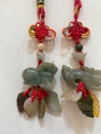 2 Chinese gelukshangers met jade, Verzenden