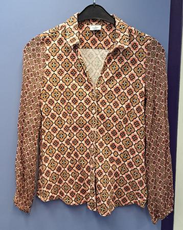 Scherpe Prijs! Desoto blouse retro print bruin rood 38 49586 beschikbaar voor biedingen
