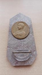 Wijwaterbak van Speksteen + koper plaat Heilige Maagd Maria, Ophalen of Verzenden