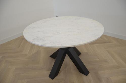 Ronde marmeren tafel 120 cm - wit, Huis en Inrichting, Tafels | Eettafels, Nieuw, Rond, Overige houtsoorten, Overige materialen