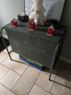 Metalen groen ladekast, Ophalen, 100 tot 150 cm, Zo goed als nieuw, 3 of 4 laden