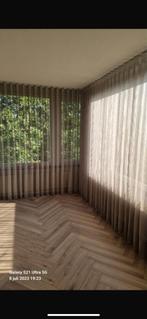 Gordijnen set (vitrage & overgordijnen) - Wave plooi, Huis en Inrichting, Ophalen of Verzenden, Zo goed als nieuw, Beige, 200 cm of meer