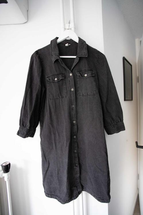Zwarte/grijze denim jurk Only maat M, Kleding | Dames, Jurken, Gedragen, Maat 38/40 (M), Zwart, Knielengte, Verzenden