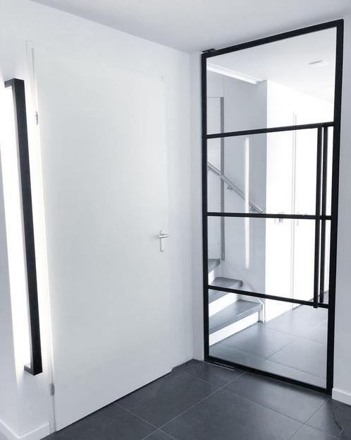 Stalen 4 vlaks deur, Doe-het-zelf en Verbouw, Deuren en Horren, Nieuw, Binnendeur, 215 cm of meer, 80 tot 100 cm, Glas, Metaal