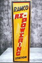 Originele USA tinplate Ramco re-powering station️️️️️️️⛽️, Reclamebord, Gebruikt, ., Ophalen of Verzenden