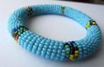 Prachtige Blauwe zaad kraal gehaakte handgemaakte armband, Verzenden, Zo goed als nieuw